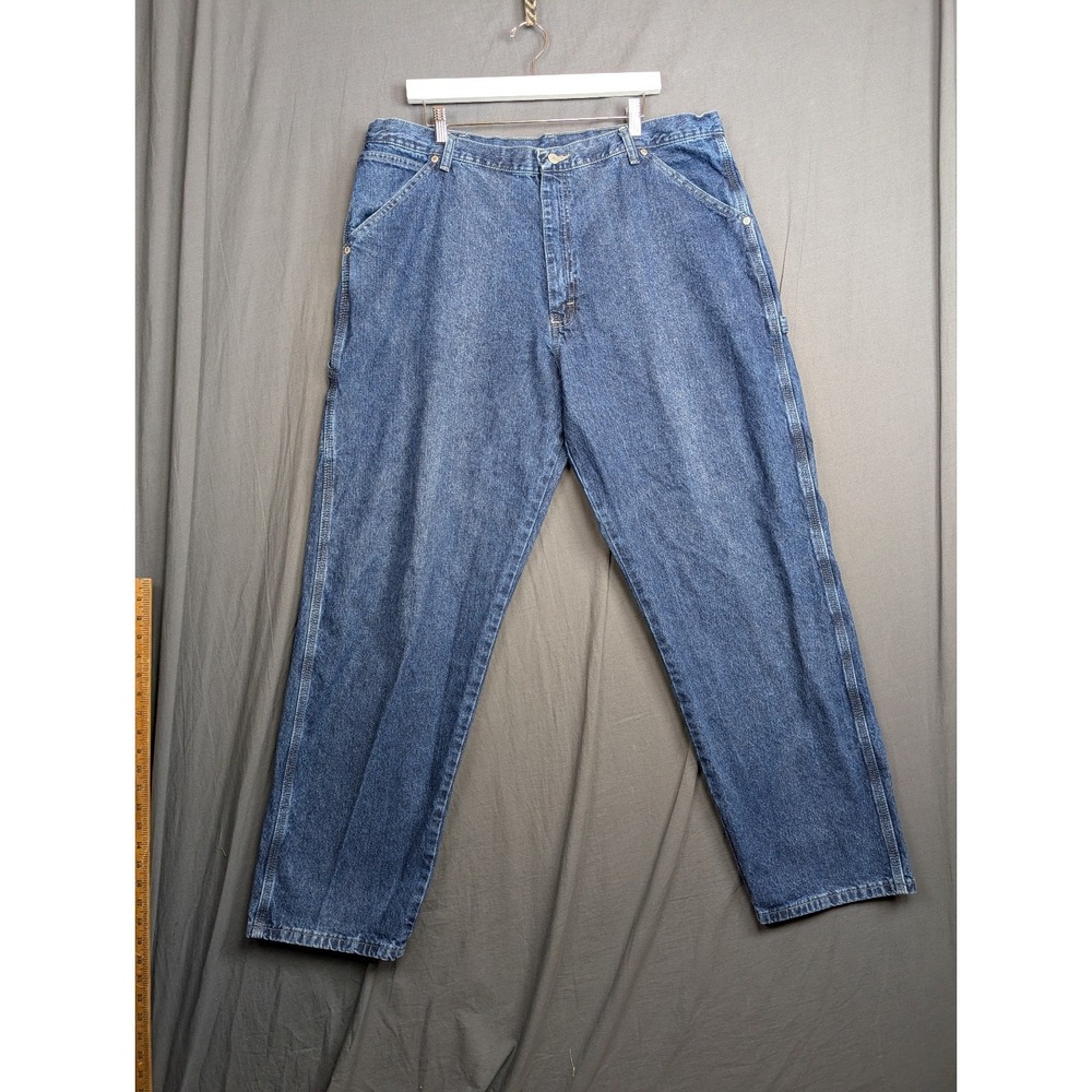 Wrangler Authentics Mens Carpenter Jeans 40x32 Blue Denim Hammer Loop
